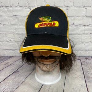 Dekalb Hat Cap Strap Back Black Yellow White Mesh Adjustable Farmer Farming